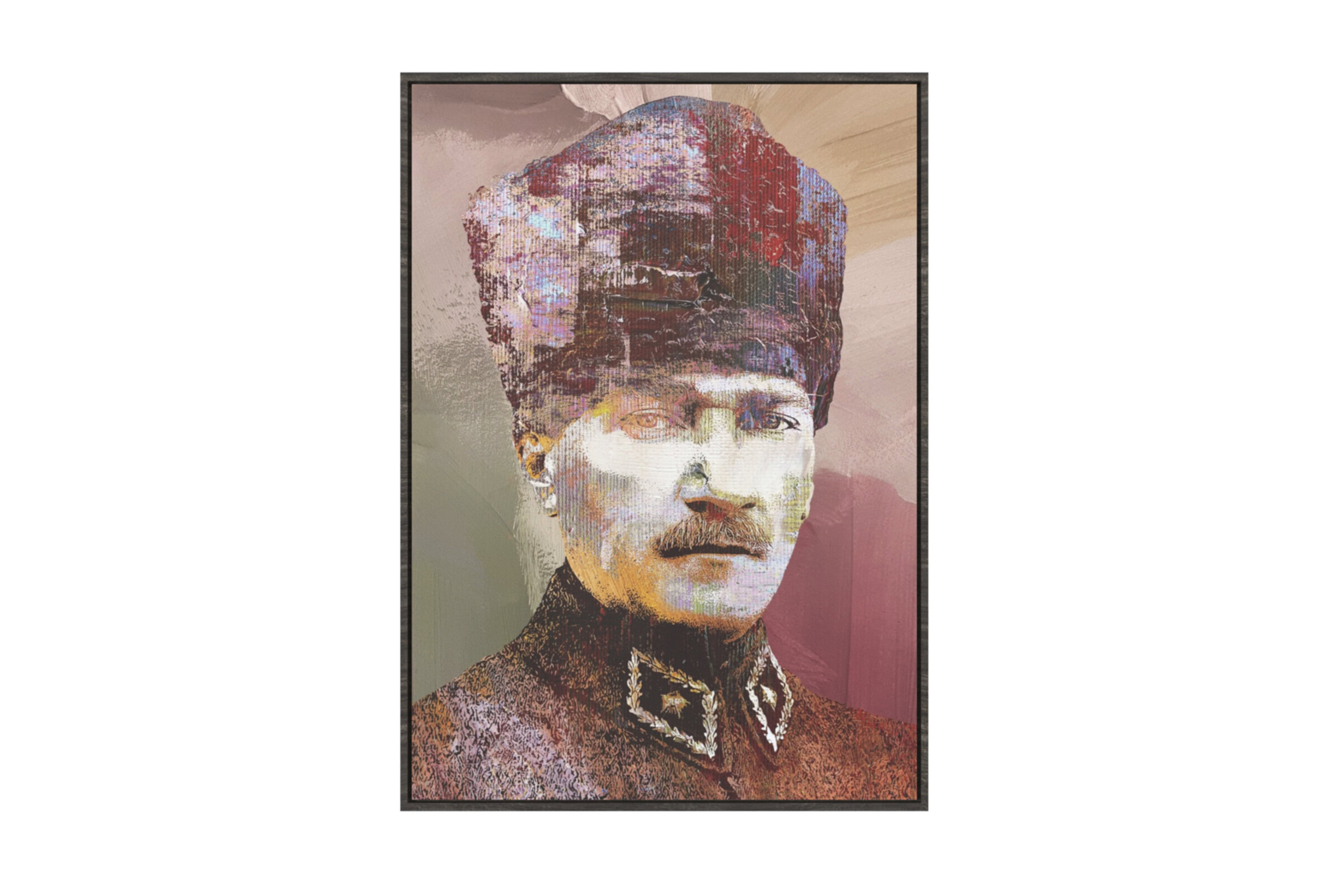 Vintage military portrait artwork featuring a woman in a historical uniform, displayed as a framed wall decor piece. Perfect for adding a classic touch to your home or office interior.