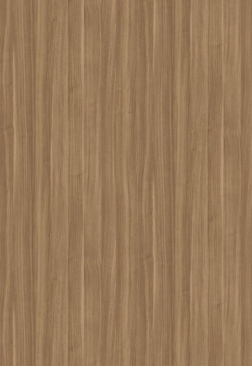 Smooth walnut wood grain surface, ideal for furniture and interior decor accents.